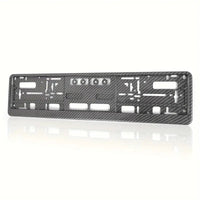 Bilnummerpladeholder kulfiberlook - EU & UK standard rustfrit - produktbillede forfra | Carlevel