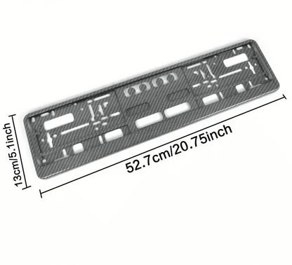 Bilnummerpladeholder kulfiberlook - EU & UK standard rustfrit - produkt set fra siden | Carlevel