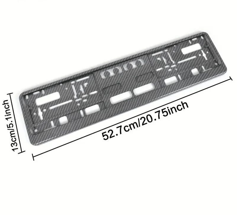 Bilnummerpladeholder kulfiberlook - EU & UK standard rustfrit - produkt set fra siden | Carlevel