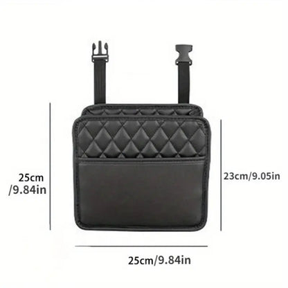 Bilstolsorganisatör PU-läder – ryggförvaring med fickor för bil – produktvy från sidan | Carlevel