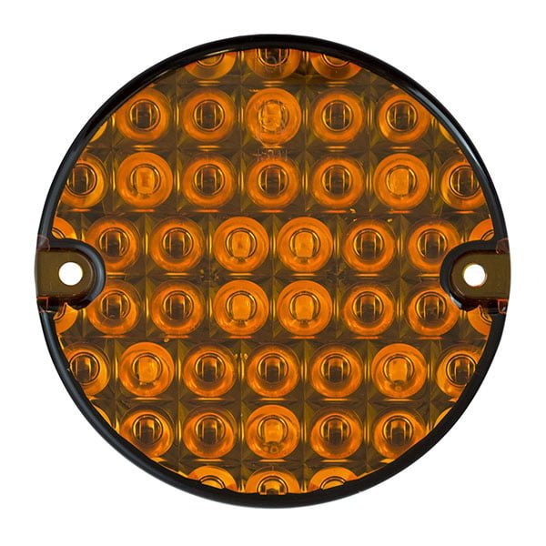 produktbillede forfra, der viser Blinklygte 95mm – Orange – LEA