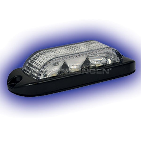 Blitzlys EQ 3LED 180 R10 Blå – 12/24V (10 - 30VDC) – IP67 – LUXTAR - Carlevel - Belysning > Blitzlys og blitzlysramper