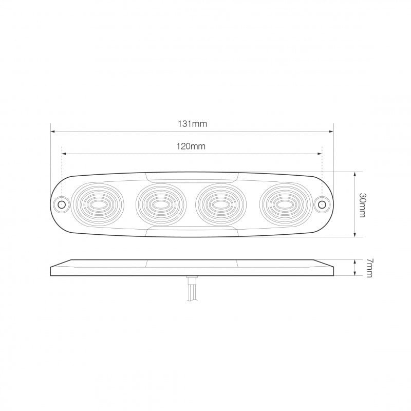 nærbillede af detaljer og materialer af Flash Light Low Profile – R10 4LED White – LEA