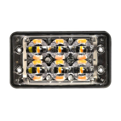 produktbillede forfra, der viser blitzlys Super – Slim R10 6LED Block Amber – LEA
