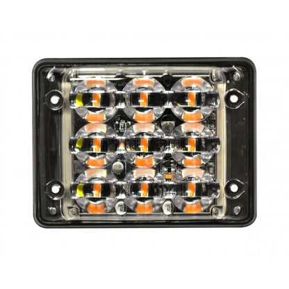 produktbillede forfra, der viser blitzlys Super – Slim R10 9LED Block Amber – LEA