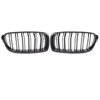 Nyregitter til BMW 3-serie F30/F35 2012-2019 - Glans sort kulfibermønster - Produktbillede set forfra | Carlevel