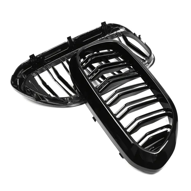 Njurgrill till BMW 5-serie G30/G31/G38 2017–2020 – glanssvart dubbel linje – produktbild framifrån | Carlevel