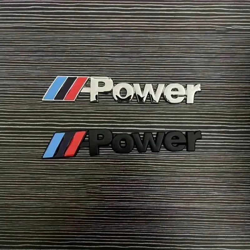 BMW M Power Emblem i sort og sølv - 14 cm - Carlevel - 