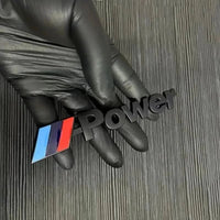 BMW M Power Emblem i sort og sølv - 14 cm - Carlevel - 