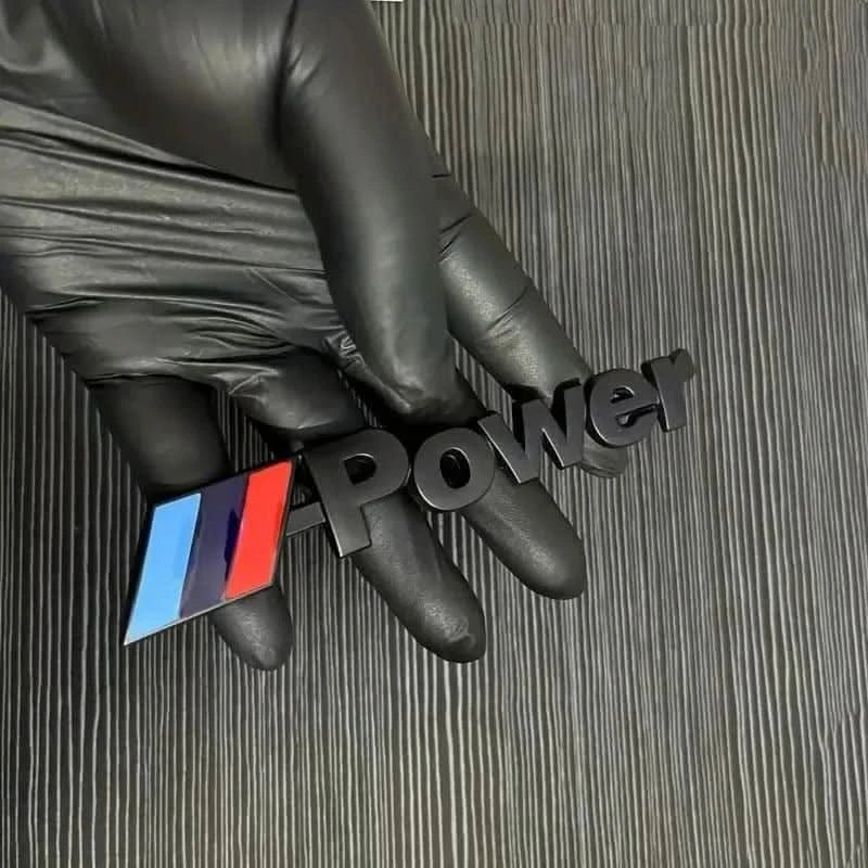 BMW M Power Emblem i sort og sølv - 14 cm - Carlevel - 