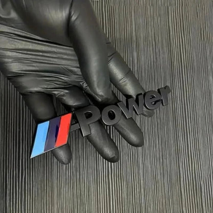 BMW M Power Emblem i sort og sølv - 14 cm - Carlevel - 