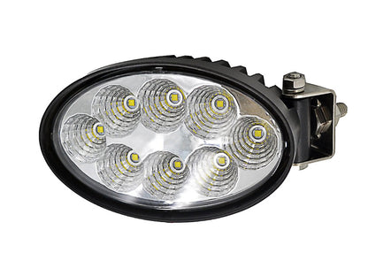 BriodLights LED Work light oval with rotatable side bracket - product image from the front | Briodlights