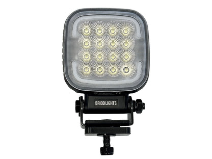produktbillede forfra viser BriodLights TRIO Arbejdslampe med blitzlys - 60W - Briodlights