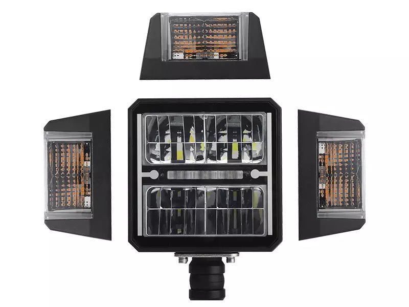 sidebillede, der viser profil og design af Bullboy Agriline plovlampe - 12/24V - Bullboy
