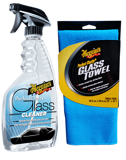 CLARITY GLASS Pakke fra Meguiar's - Rengøringsmiddel med klud - forfra produktbillede | Meguiars