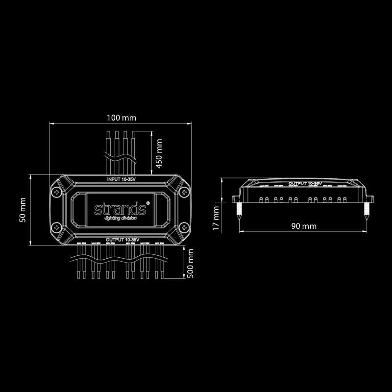 Kabelsæt Cruise Light Strobe Controller 2.0 6 udgange - Strands Lighting Division - nærbillede detaljer