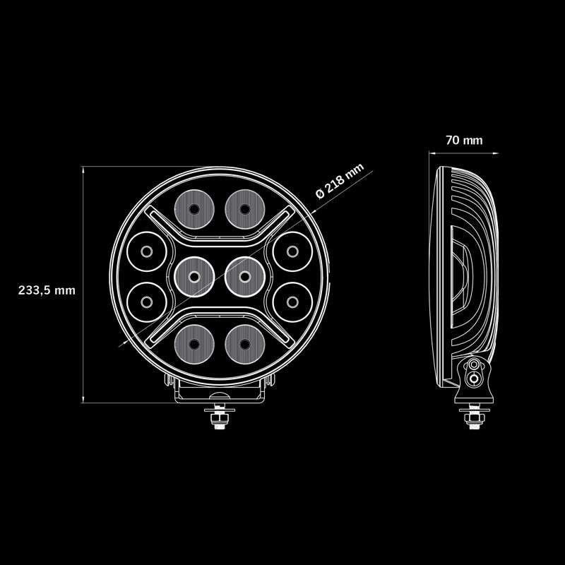 Extra Light Strands Lighting Division Dark Knight Intens 9″ hvid/orange positionslys – alternativ visning