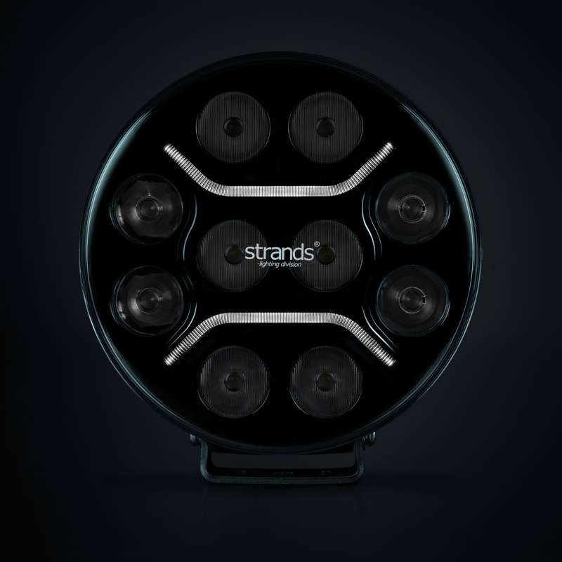 Ekstra let Strands Lighting Division Dark Knight Intens 9″ hvid/orange positionslys - produktbillede forfra