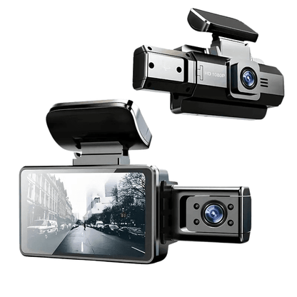 Dashcam med HD Dual Recording - 3" skærm til bilsikkerhed og overvågning - Carlevel - 