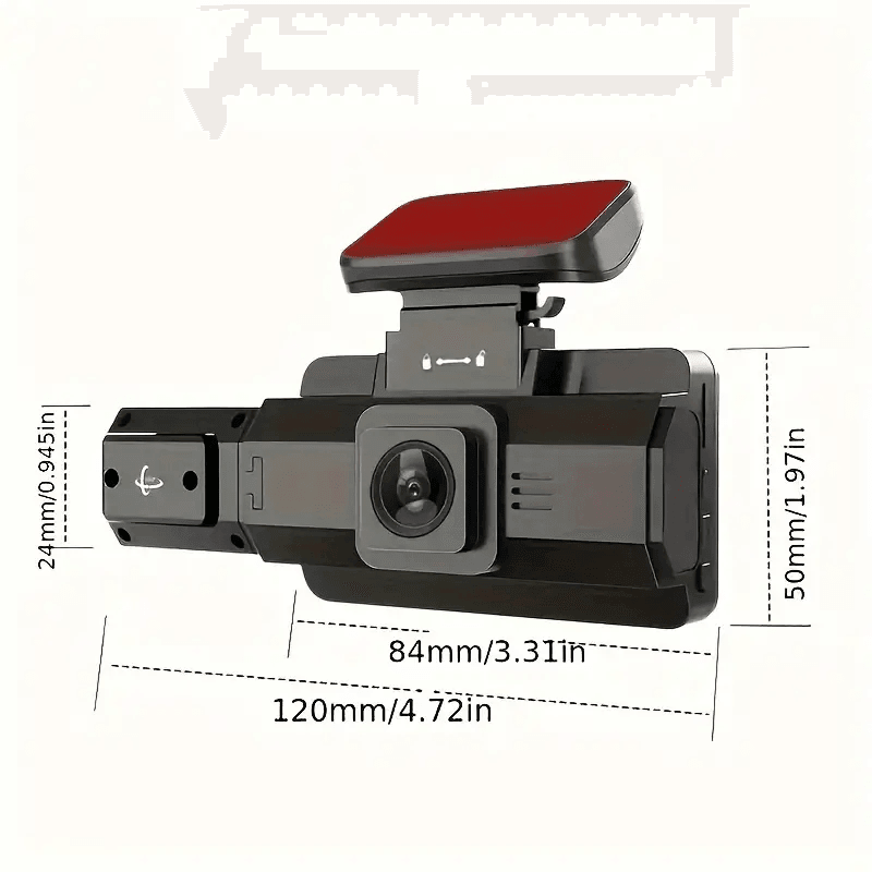 Dashcam med HD Dual Recording - 3" skærm til bilsikkerhed og overvågning - Carlevel - 