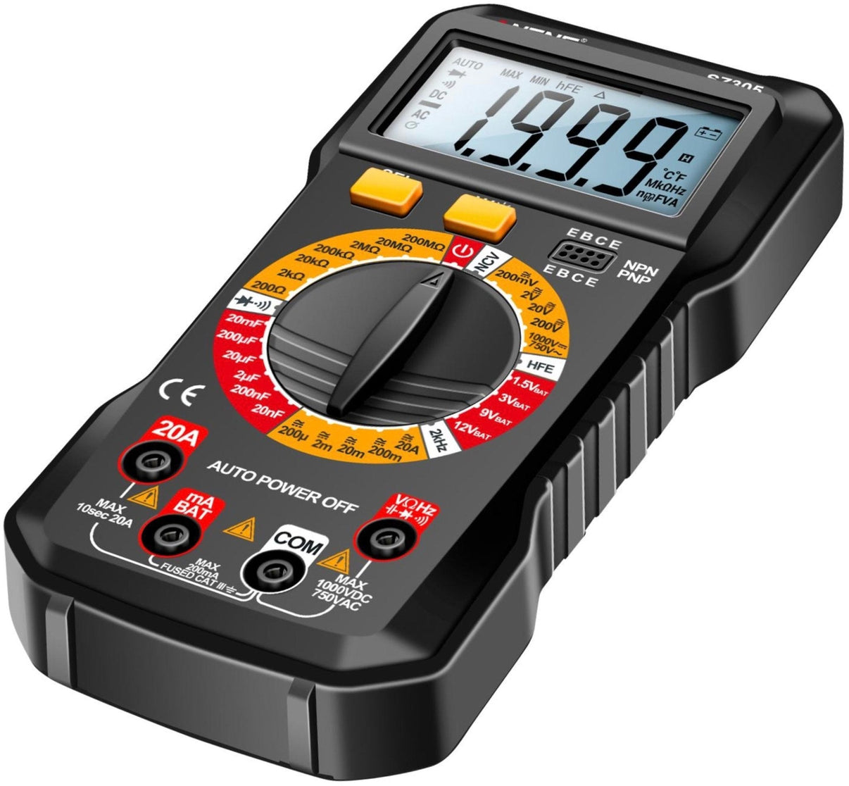 Digitalt multimeter ANENG SZ305 – NCV, automatisk rækkevidde, 1000V/10A, kapacitans – i brug | ANENG