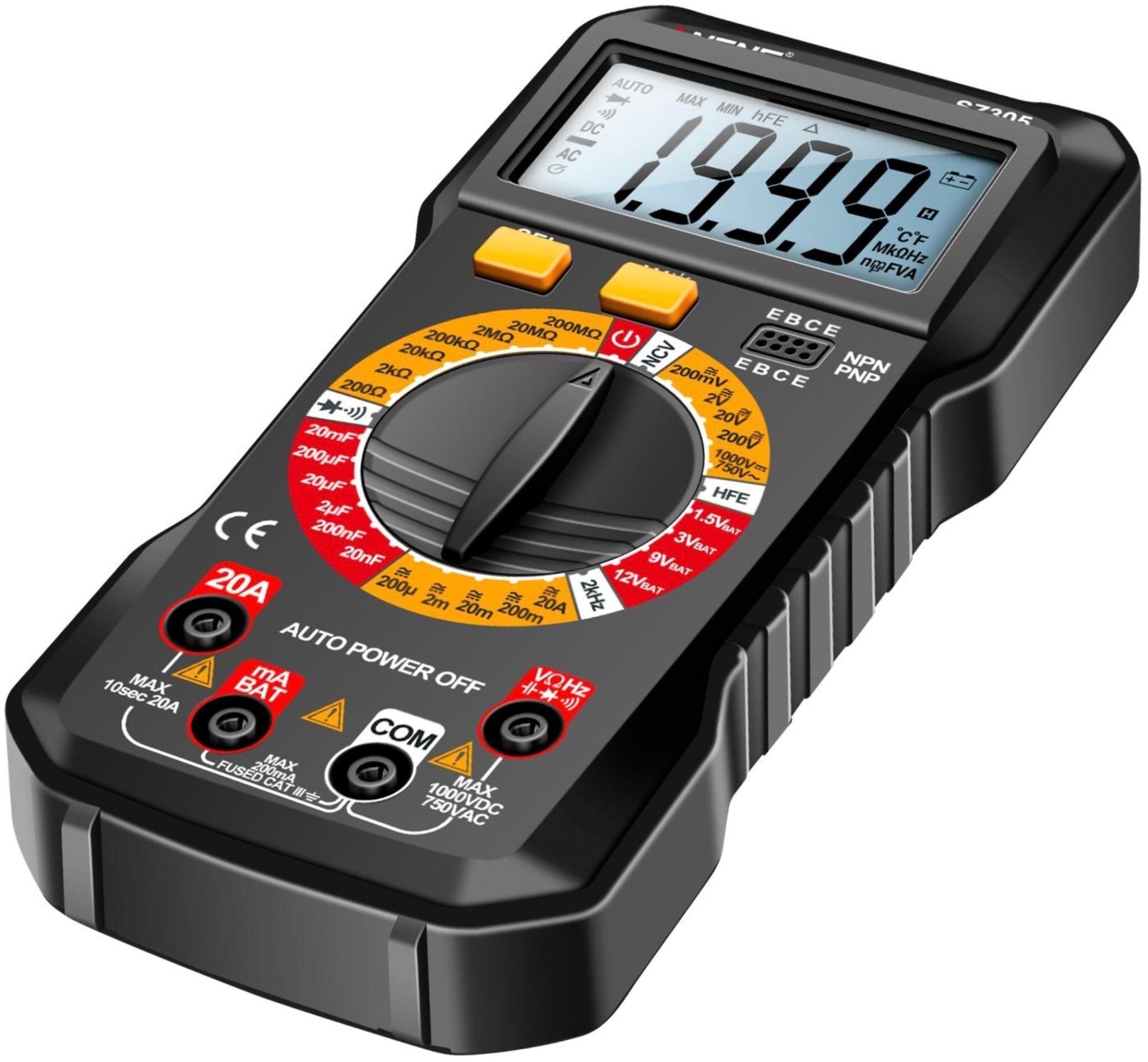 Digitalt multimeter ANENG SZ305 – NCV, automatisk rækkevidde, 1000V/10A, kapacitans – i brug | ANENG