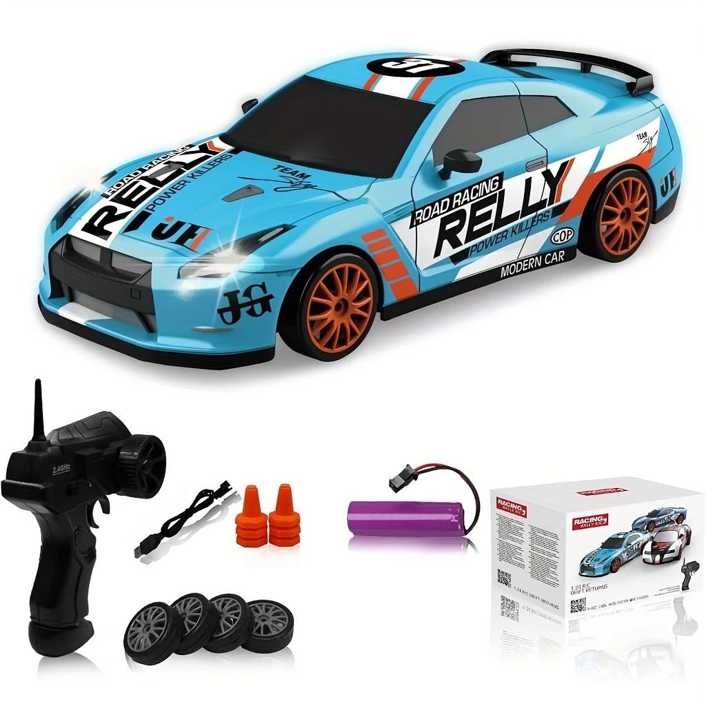 RC Racing Car 2.4GHz - Elektrisk fjernbetjeningsbil til børn 6+ - Produktbillede set forfra | Carlevel