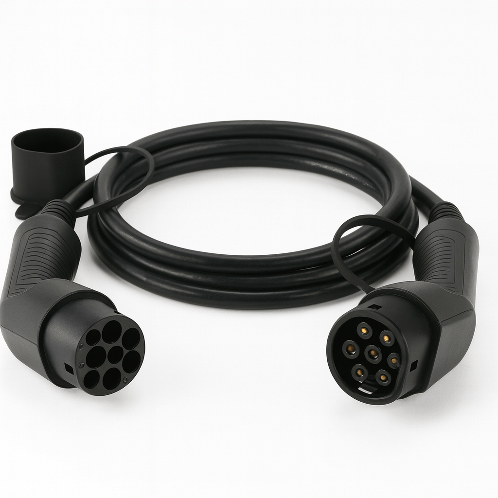 Ladekabel Type 2 til Type 2 22 kW 400 V 32A 3-faset Evconnect - produktbillede forfra | Evconnect