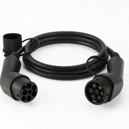 Ladekabel Type 2 til Type 2 22 kW 400 V 32A 3-faset Evconnect - produktbillede forfra | Evconnect