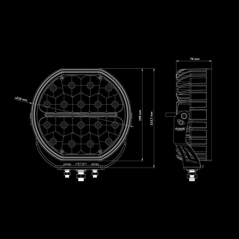 Ekstra lette Strands Lighting Division Big Energy EB 9" LED – 10700 lm Extended Beam – produktbillede 12