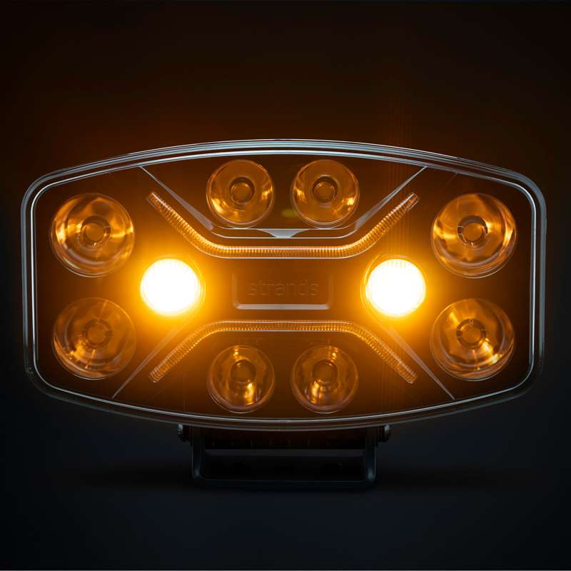 Ekstra lys Strands Lighting Division Dark Knight Insane ovalt advarselslys - produkt set fra siden | Strands Lysafdeling