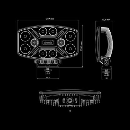 Ekstra lys Strands Lighting Division Dark Knight Insane ovalt advarselslys – produktbillede 12 | Strands Lysafdeling
