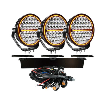 Siberia NR 9″ LED Ekstra lys sæt 3 - pakke - Klar linse - Strenge - Carlevel - 