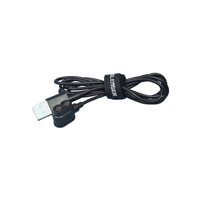 Ledlenser magnetisk ladekabel iH/MH-serien sort lynlås - hætte - nærbillede detaljer | LED LINSER