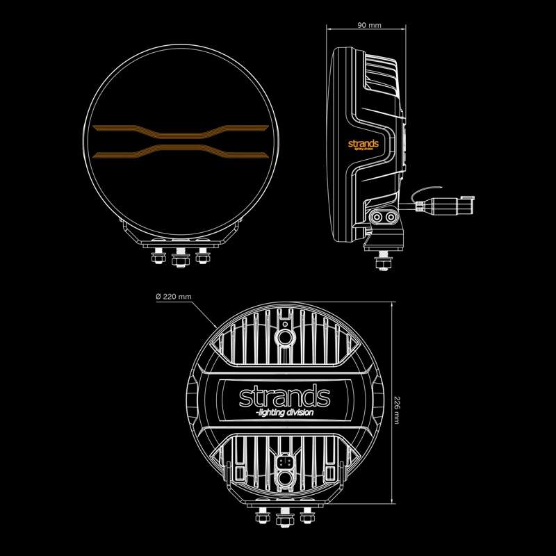 LED rampe FOR9T Dragon Drive 9300 lm E-godkendt hvid/orange - ekstra billede | Carlevel