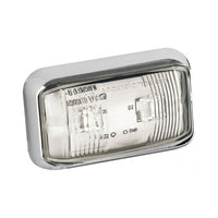 produktbillede forfra, der viser frontmarkering 2LED White Chrome – LEA
