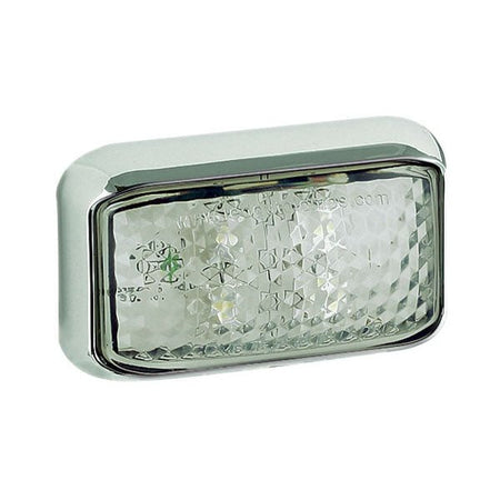 produktbillede forfra, der viser frontmarkering 4LED White Chrome - LEA