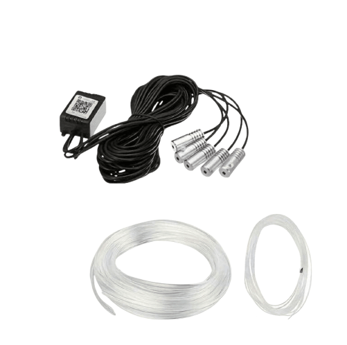 LED Interiörbelysning Bil – Appstyrd RGB Glowstrip Fiberoptisk Remsa – närbild detaljer | Carlevel