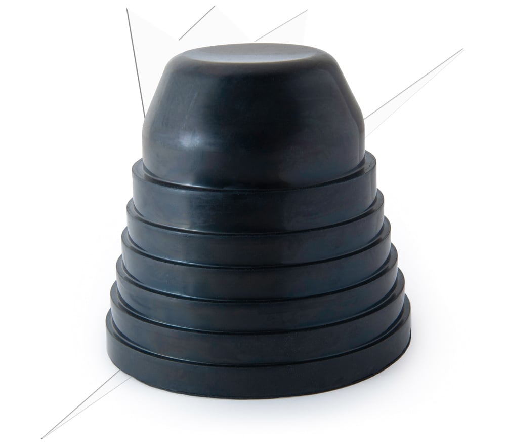 Gummibetræk 100x100mm - produkt set fra siden | Carlevel