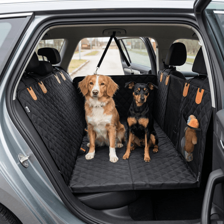 Hundskydd för baksäte med hård botten – nätfönster & sidopaneler - Carlevel AB - Hund i bil > Hundskydd för baksäte > Hundskydd med hård botten