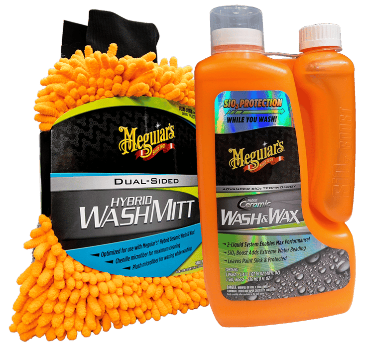 HYBRID-pakke fra Meguiar's - 1,4 l med vaskehandske - forfra produktbillede | Meguiars