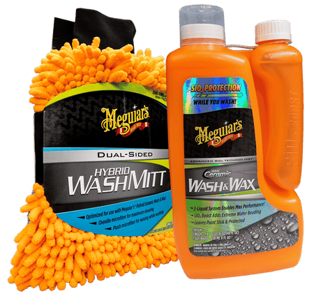 HYBRID-pakke fra Meguiar's - 1,4 l med vaskehandske - forfra produktbillede | Meguiars