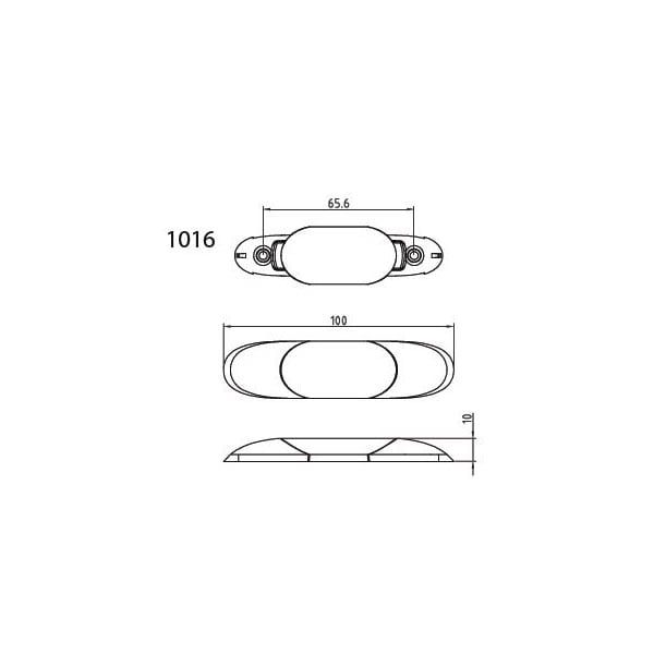 sidebillede, der viser profil og design af Indvendig LED - Strip 100mm - LEA
