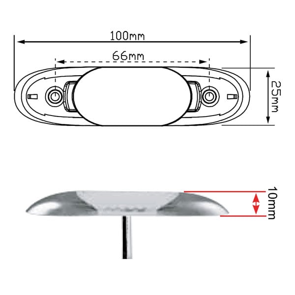Indvendig LED - strip 100mm - Hvid - nærbillede detaljer | LEA