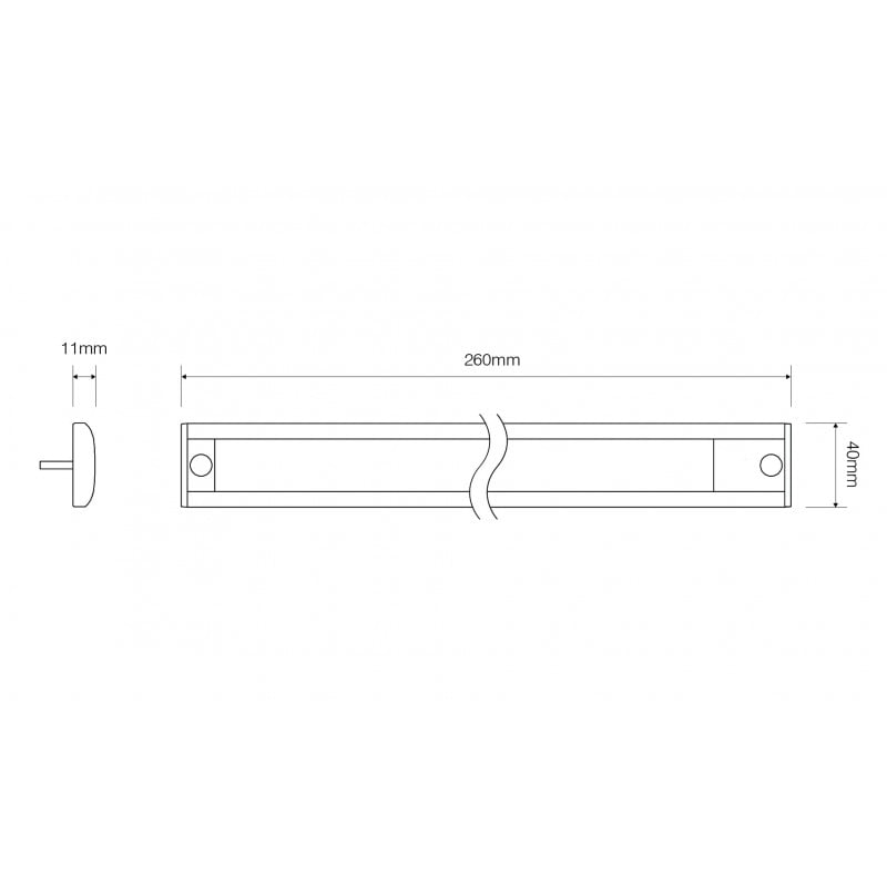emballage og tilhørende tilbehør til interiør LED – Strip 260mm – ON/OFF – Grå – LEA