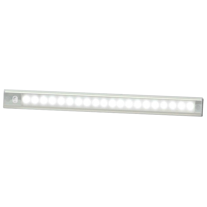 produktbillede forfra, der viser interiør LED - Strip 260mm - ON/OFF - Sølv - LEA