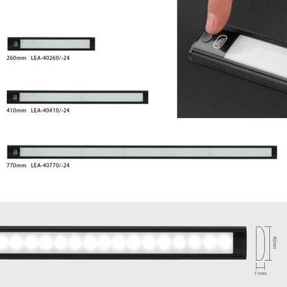 nærbillede af detaljer og materialer af Interior LED - Strip 260mm - ON/OFF - Sort - LEA