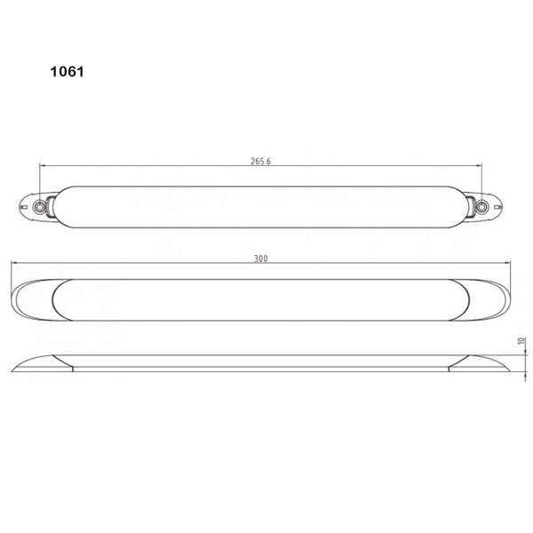 sidebillede, der viser profil og design af Indvendig LED - Strip 300mm - LEA