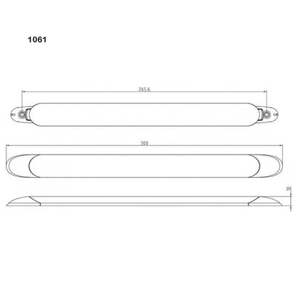 sidebillede, der viser profil og design af Indvendig LED - Strip 300mm - LEA