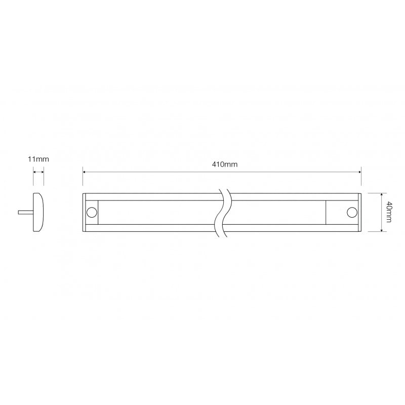 nærbillede af detaljer og materialer af Interior LED – Strip 410mm – Touch Silver – LEA
